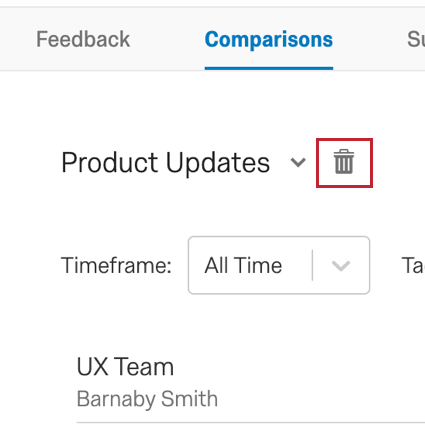 image of the trash can icon for deleting comparisons