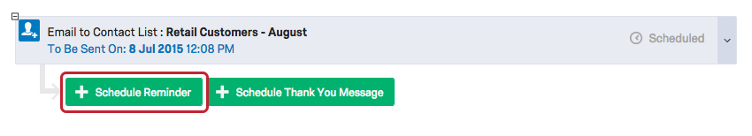 Pulsante Promemoria programmato in basso a sinistra sotto la distribuzione