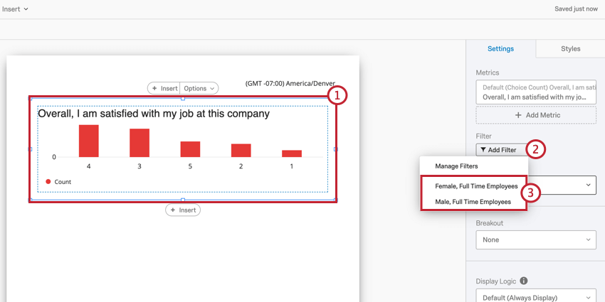 image of saved filters used to easily assign filters across visualizations