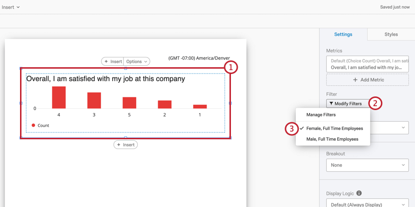 image of selecting a saved filter