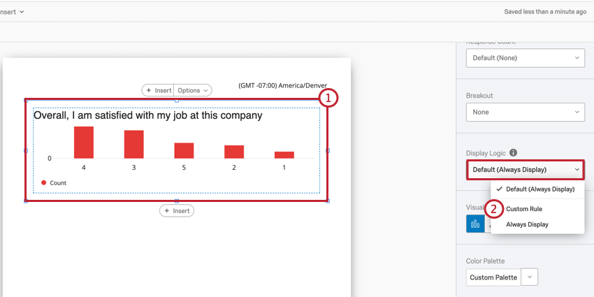image of selecting a custom rule for display logic