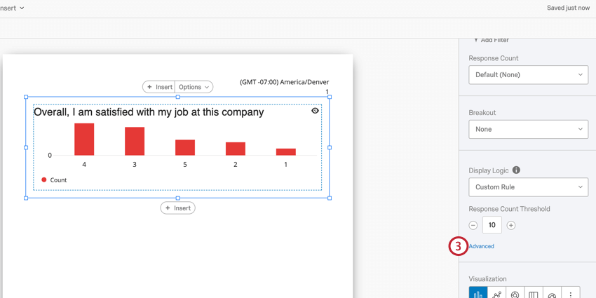 image of the advanced option for creating advanced display logic