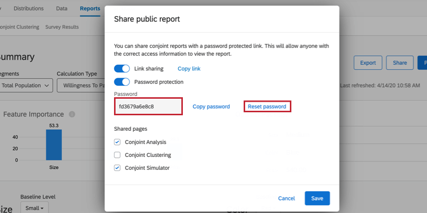 è stata attivata la protezione con password. è possibile copiare o modificare la password nella casella della password. fare clic su reimposta password per reimpostare la password