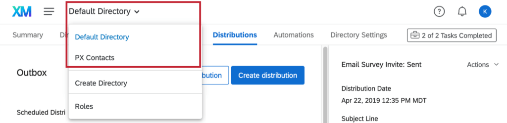 Comment naviguer entre plusieurs répertoires en utilisant le menu déroulant en haut de page ?