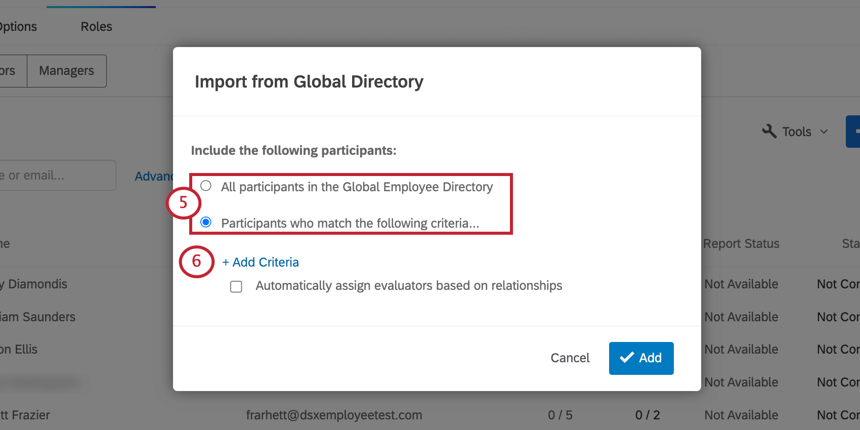 Seleccionar a quién importar desde el directorio global