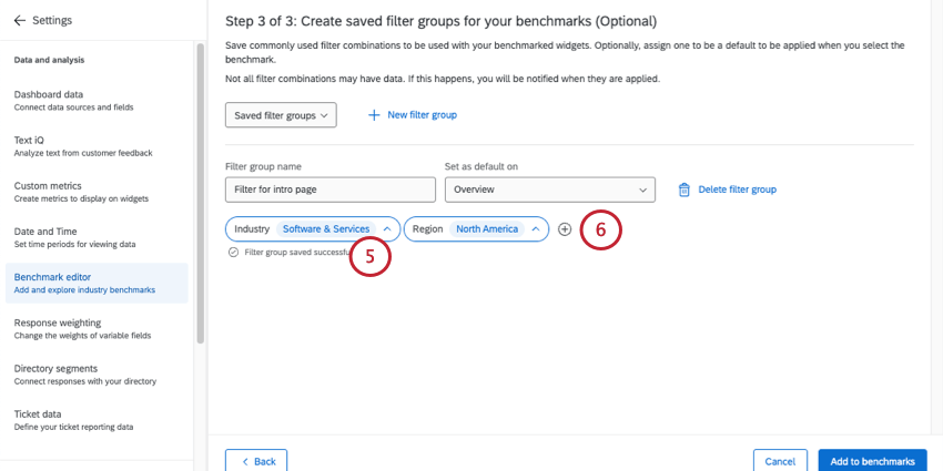 filtros de setor e região adicionados