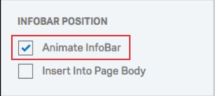 Die Option "InfoBar animieren" ist ausgewählt.