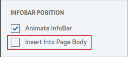 Insert Into Page Body option is indicated but not selected