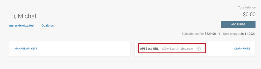 finding the api base url in infobip