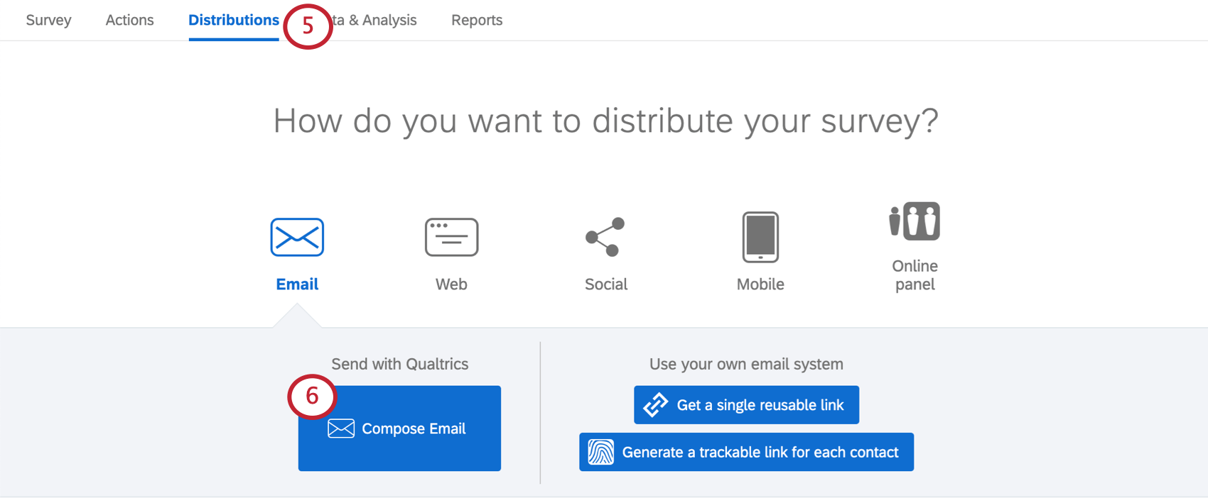 Opzione e-mail nella scheda Distribuzione