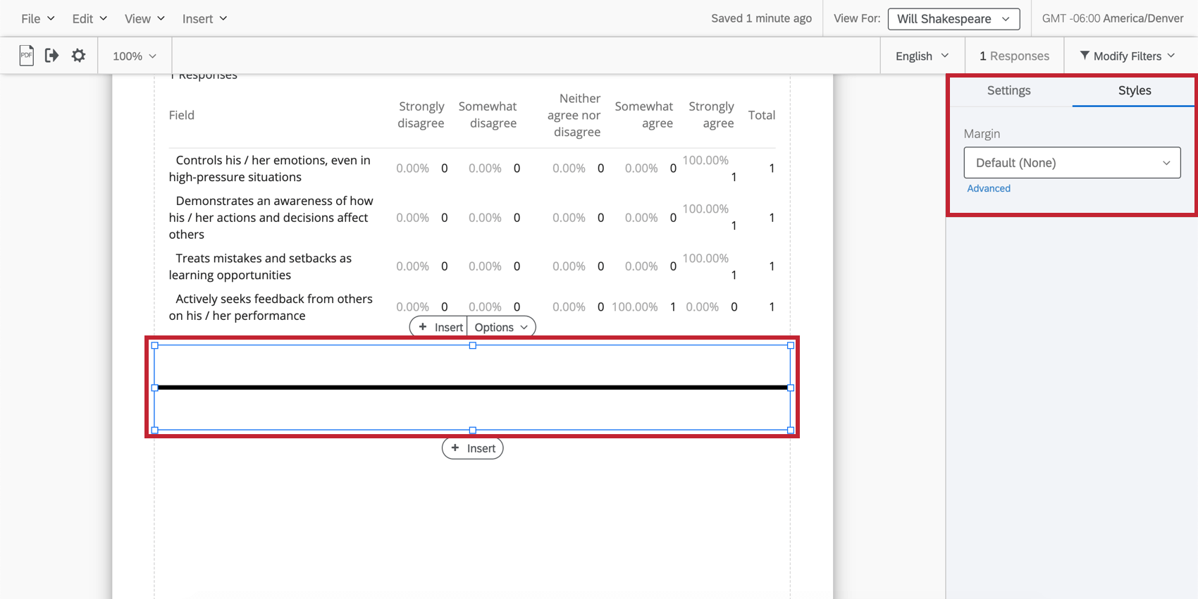 Divider Styles and Margins in the editing pane to the right