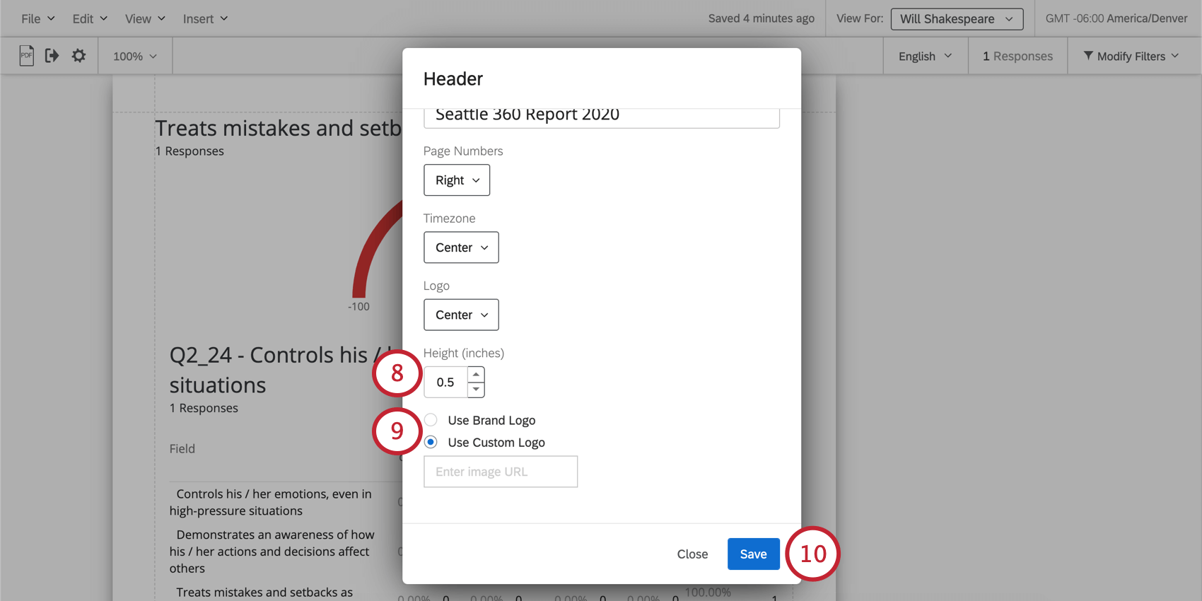 bottom half of the header window