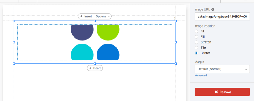 The image is centered with the width but cut off because the height is too short