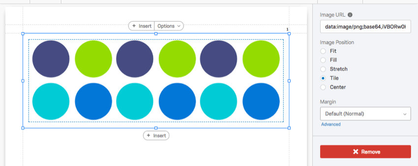 La imagen se repite dentro de los márgenes.