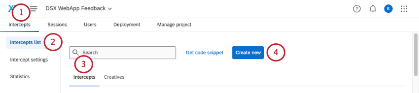 creating an intercept