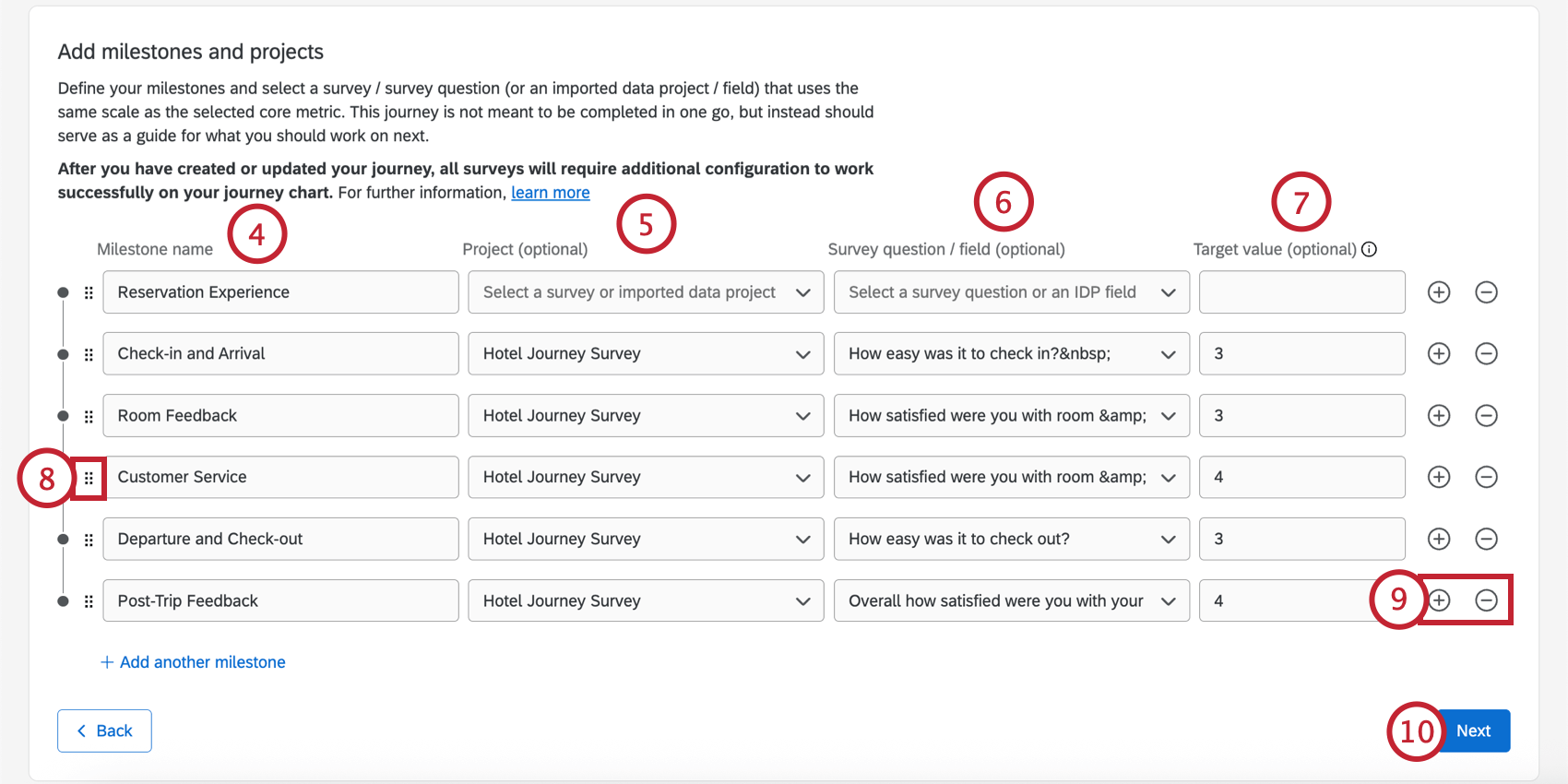 adding and defining milestones