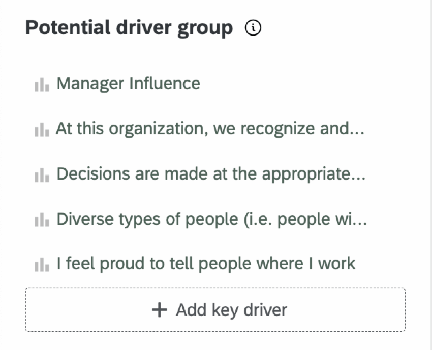 Potential Drivers section in left editing pane
