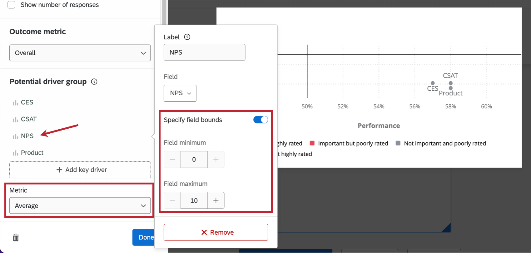 For Top Box Bottom Box, adjust the sliders