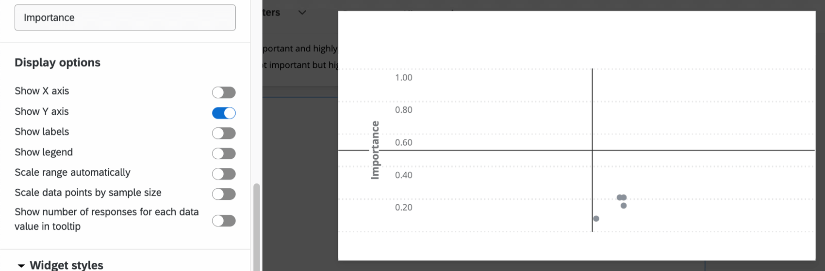 Show Y Axis checkbox in Display Options section