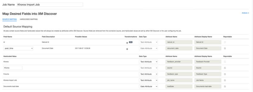 マッピングデータフィールド
