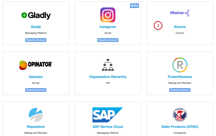 Auswählen von Khoros