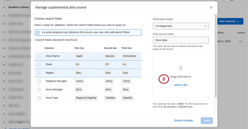 ファイルをアップロードするボタンがウィンドウに表示されました。