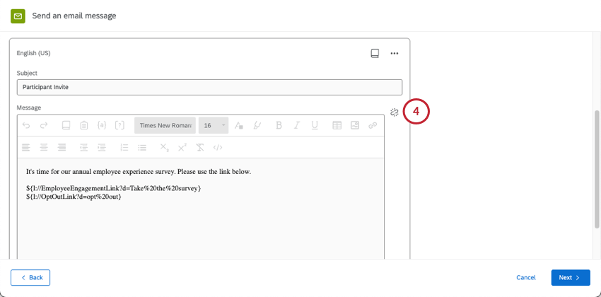 der Trennungsknopf sieht aus wie ein Kettenglied, das gebrochen wurde