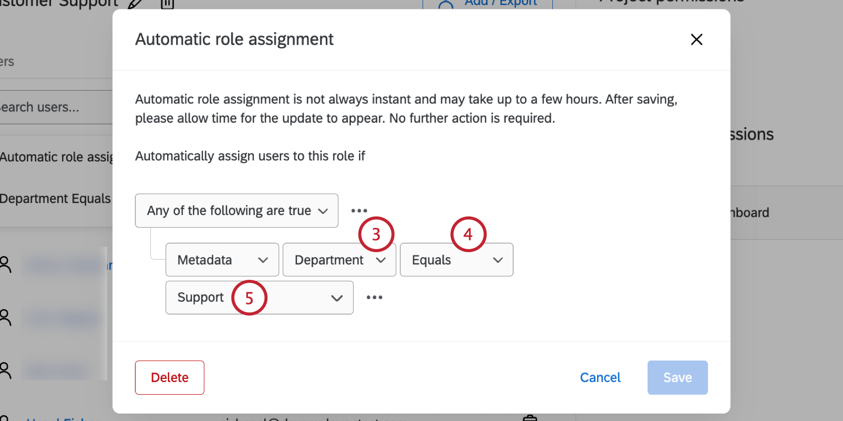 Construyendo la declaración condicional de metadatos