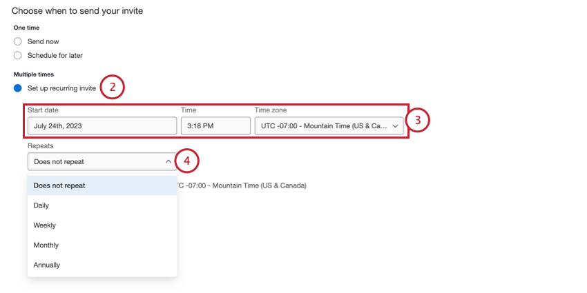 choosing the repeating schedule