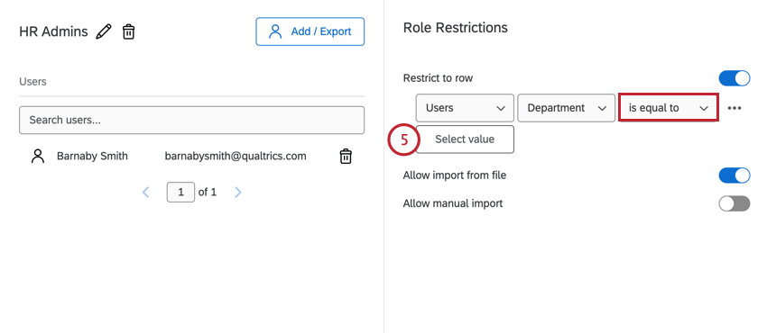 ensemble de conditions de rôle