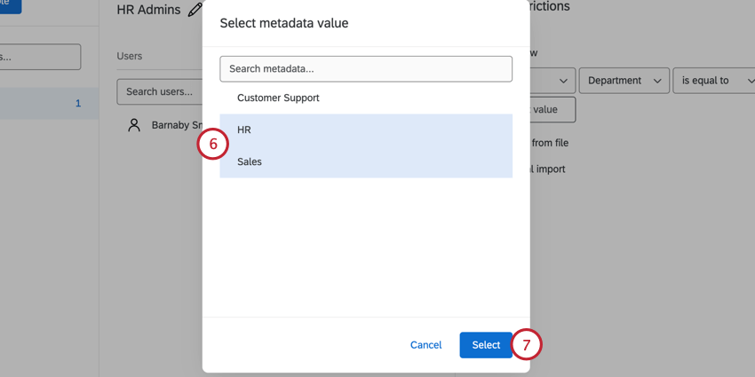 escolha de valores para a condição