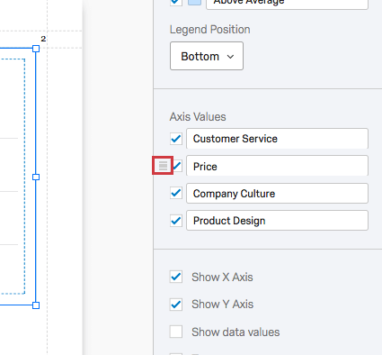 icon to left of axis value allows you to reorder it