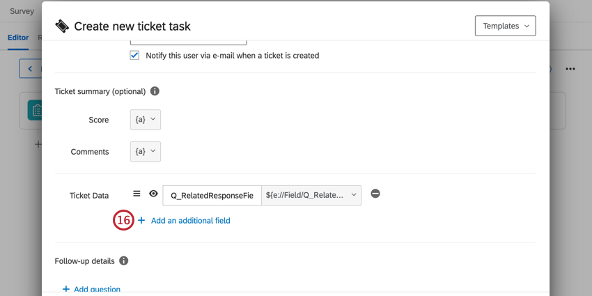 clicking add an additional field
