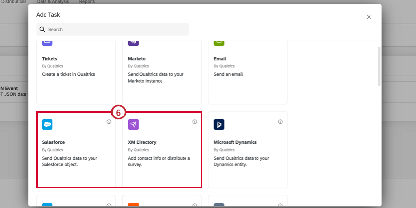 Seleccionar la tarea del xm directory