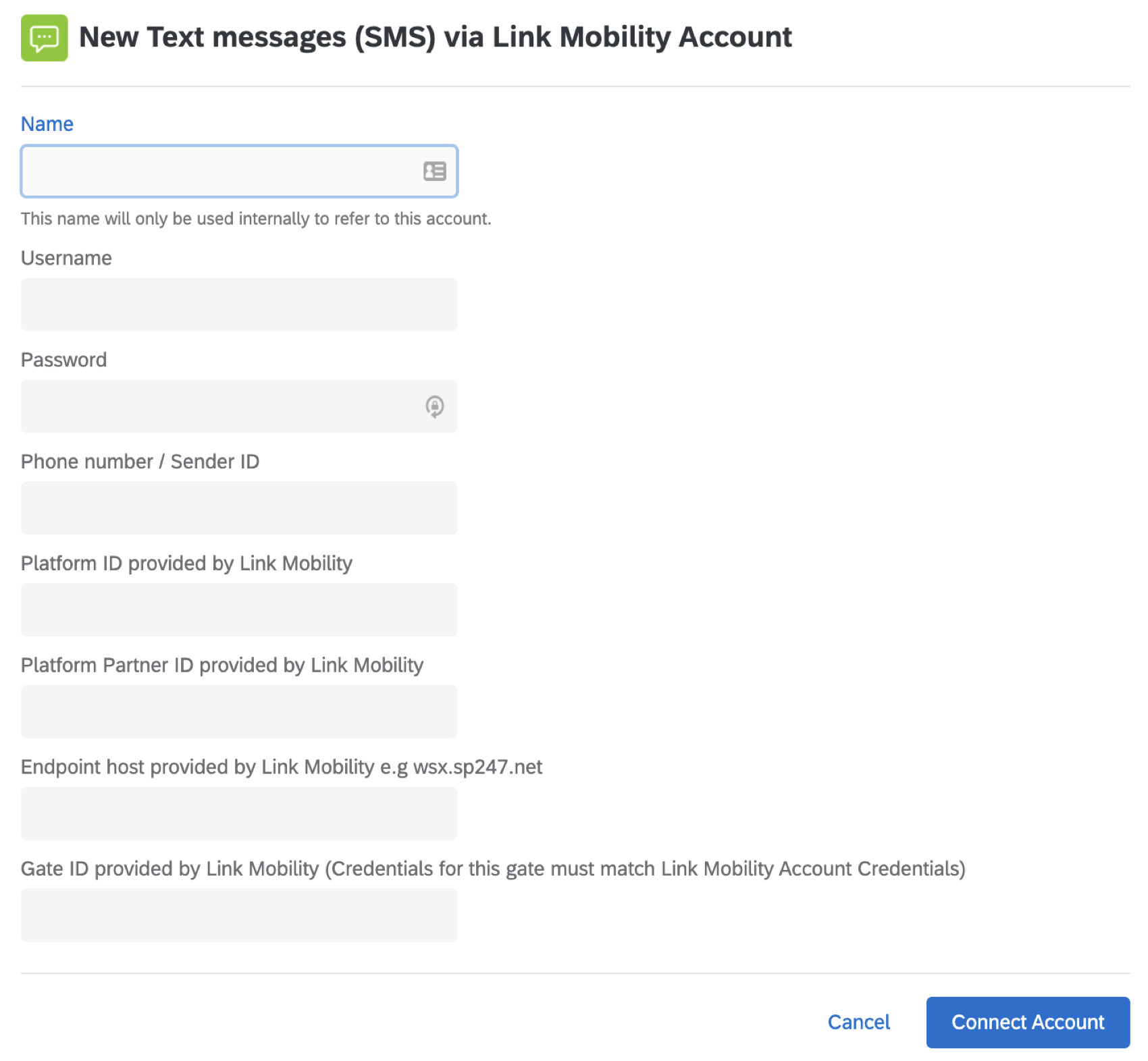 Image of Link mobility fields, listed below