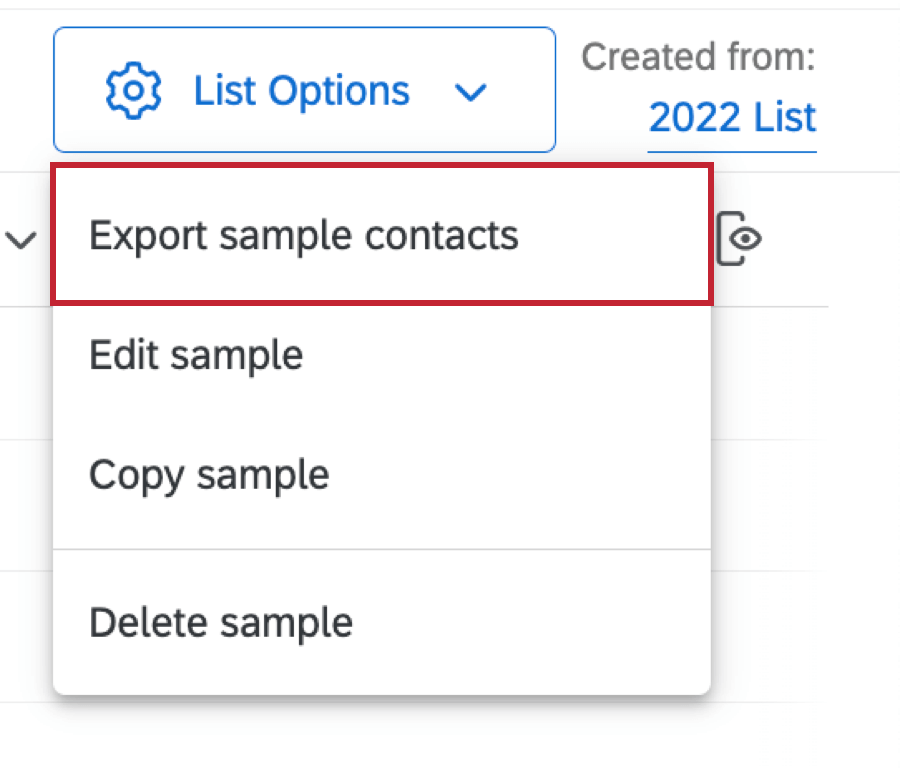 Stichprobenkontakte exportieren