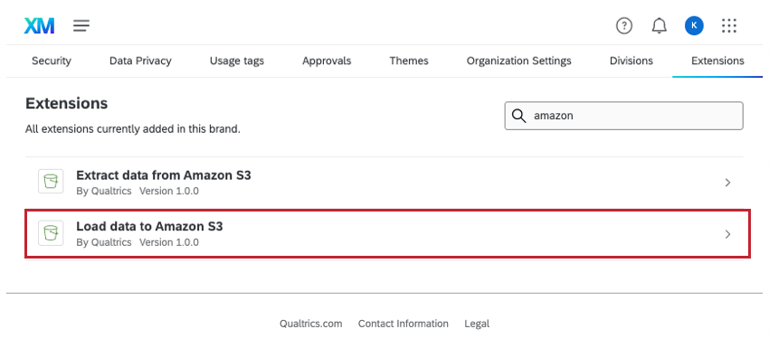 amazon s3へのロードデータを強調表示した拡張ページの画像