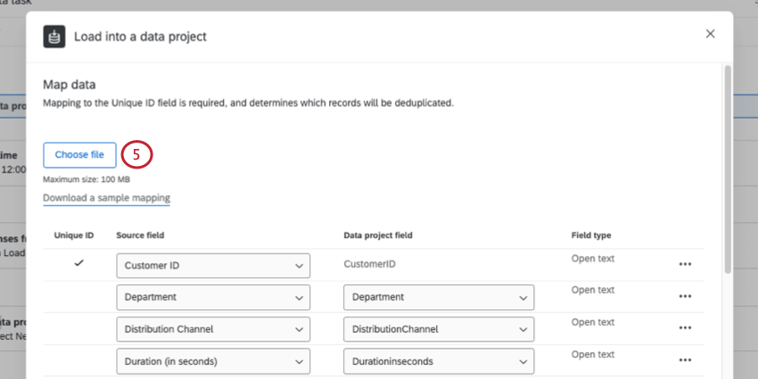 Choose file button top of window