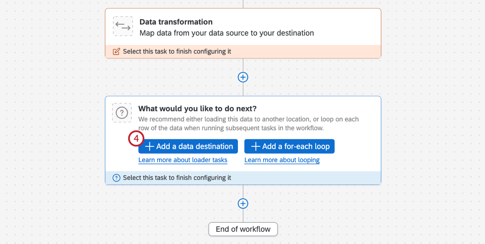 Botón para agregar un destino de datos a un flujo de trabajo ETL