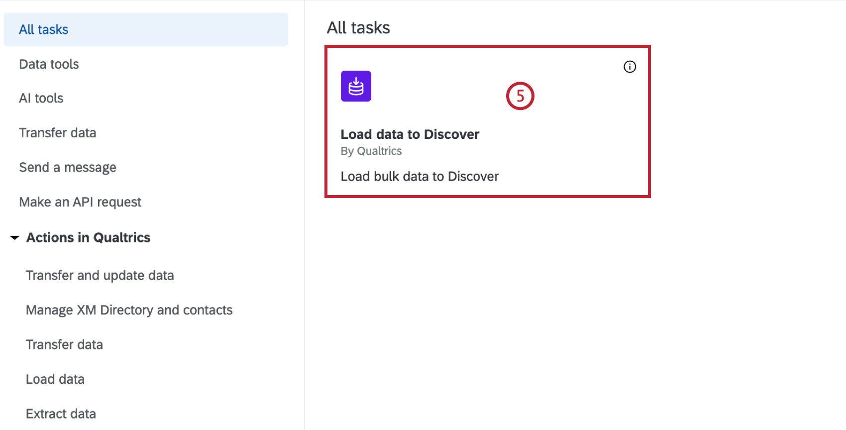 task selected within the task menu