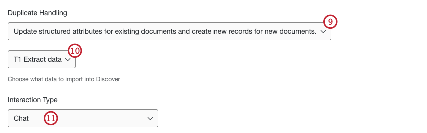 configurare la gestione dei duplicati e selezionare un tipo di dati