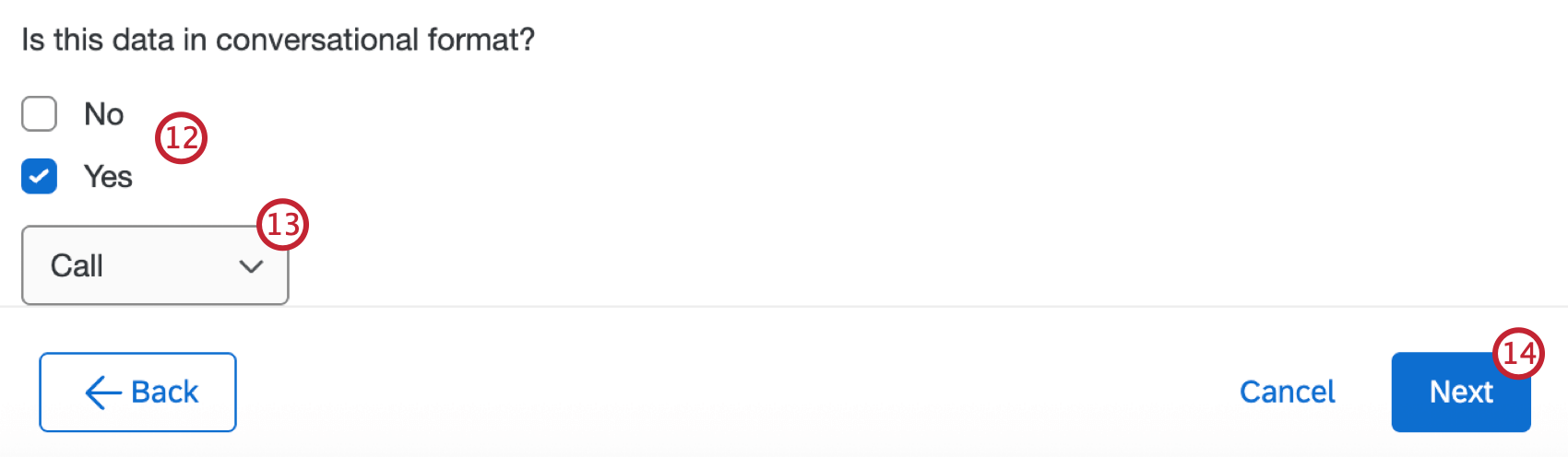 configuration des données conversationnelles