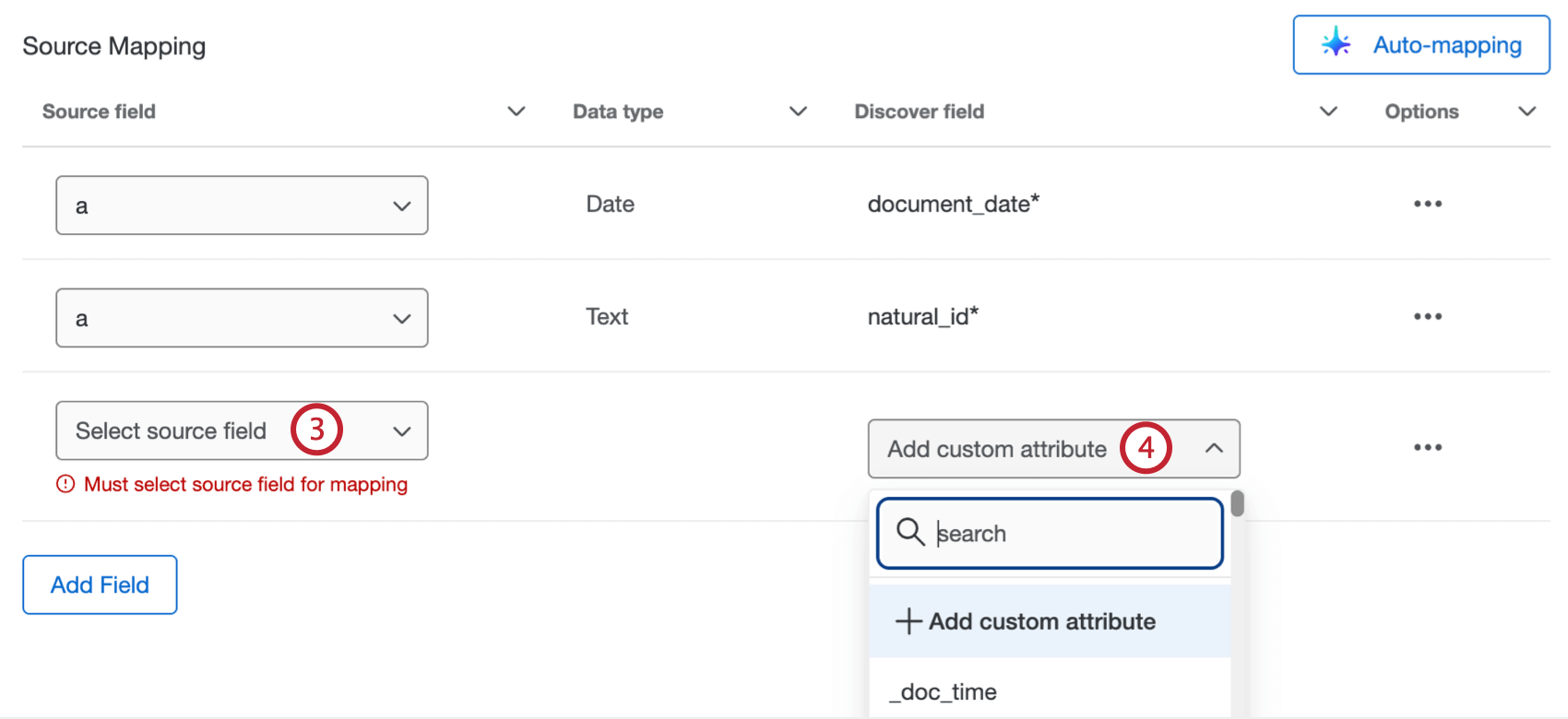 ein zusätzliches Feld abbilden