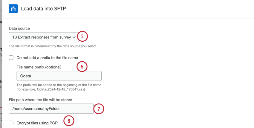 choosing a data source and file prefixes