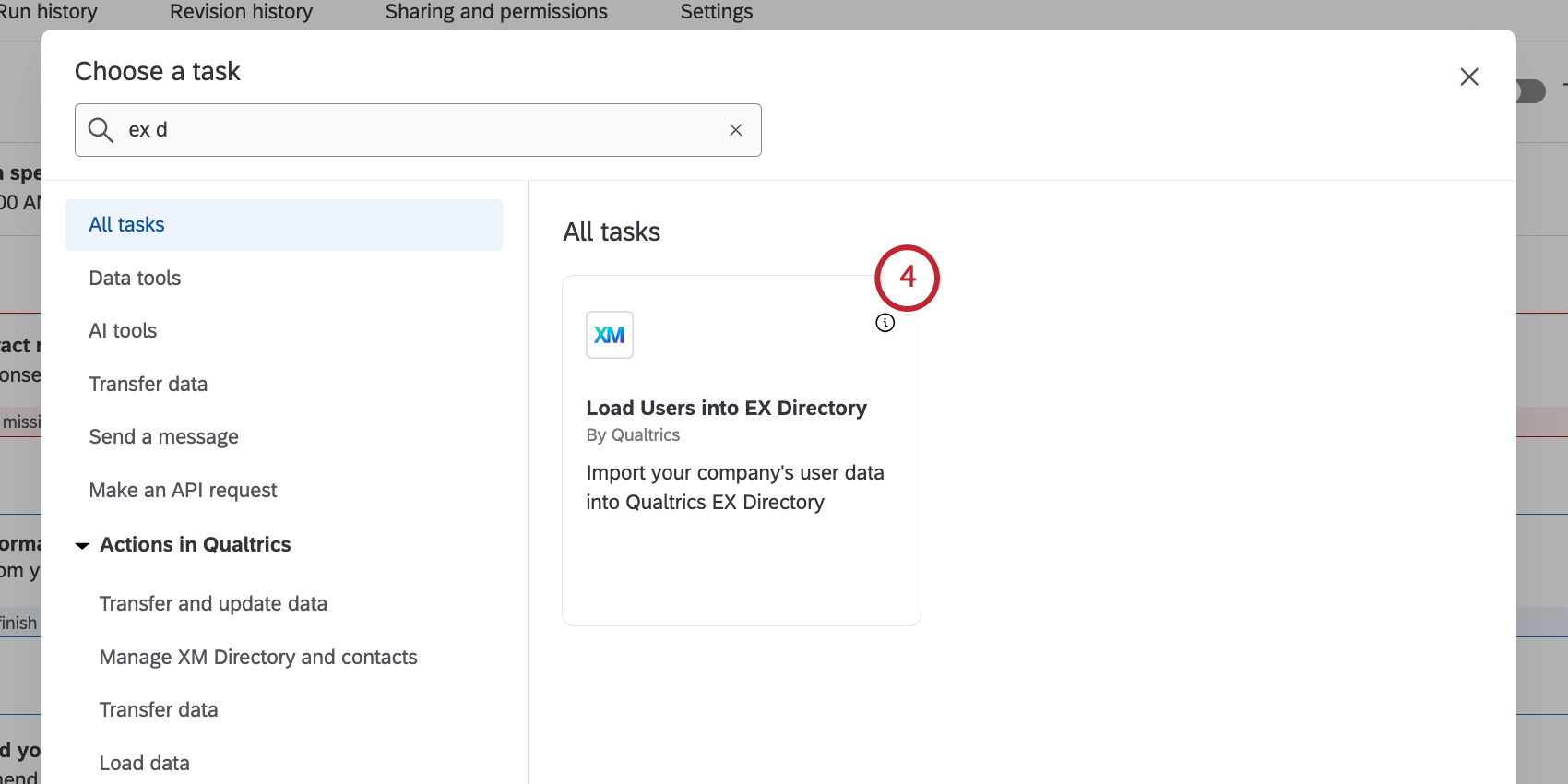 selecting the load users to ex directory task