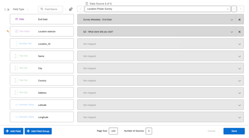 location fields appear but are greyed out to imply they cannot be added