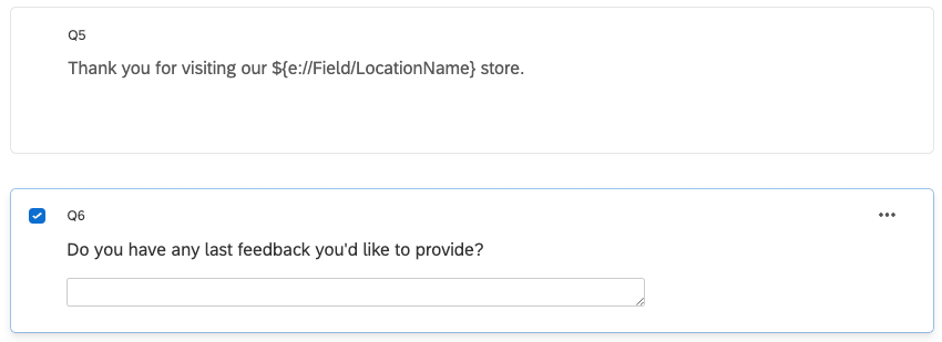 Piped text in a survey question