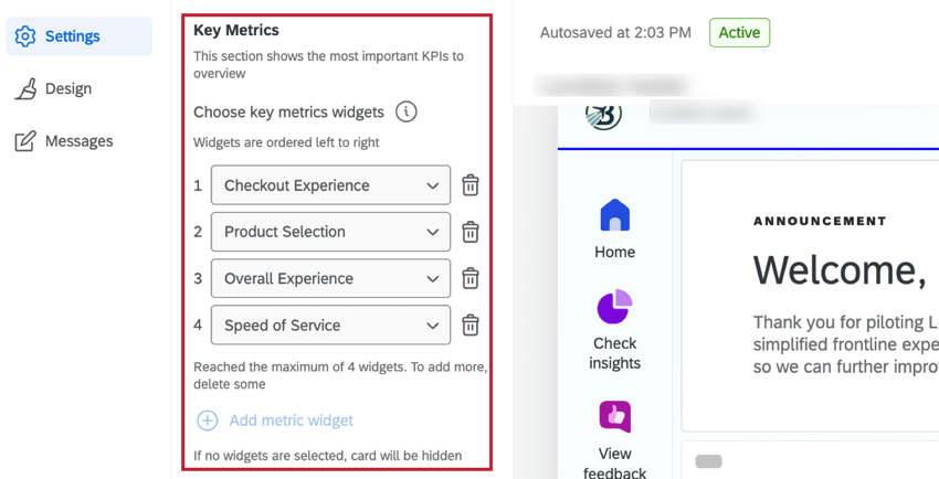 choosing key metrics for the location experience hub