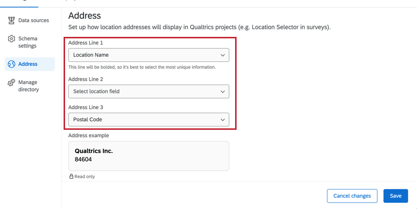 choosing a display address