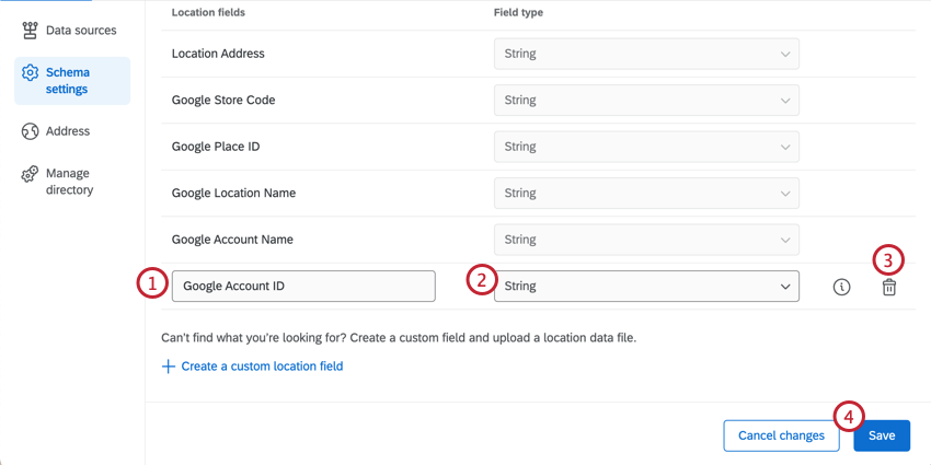 新しいカスタムフィールドの作成